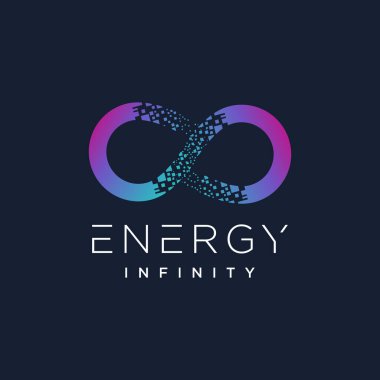 Yaratıcı sonsuzluk fikrine sahip enerji logosu tasarımı ögesi