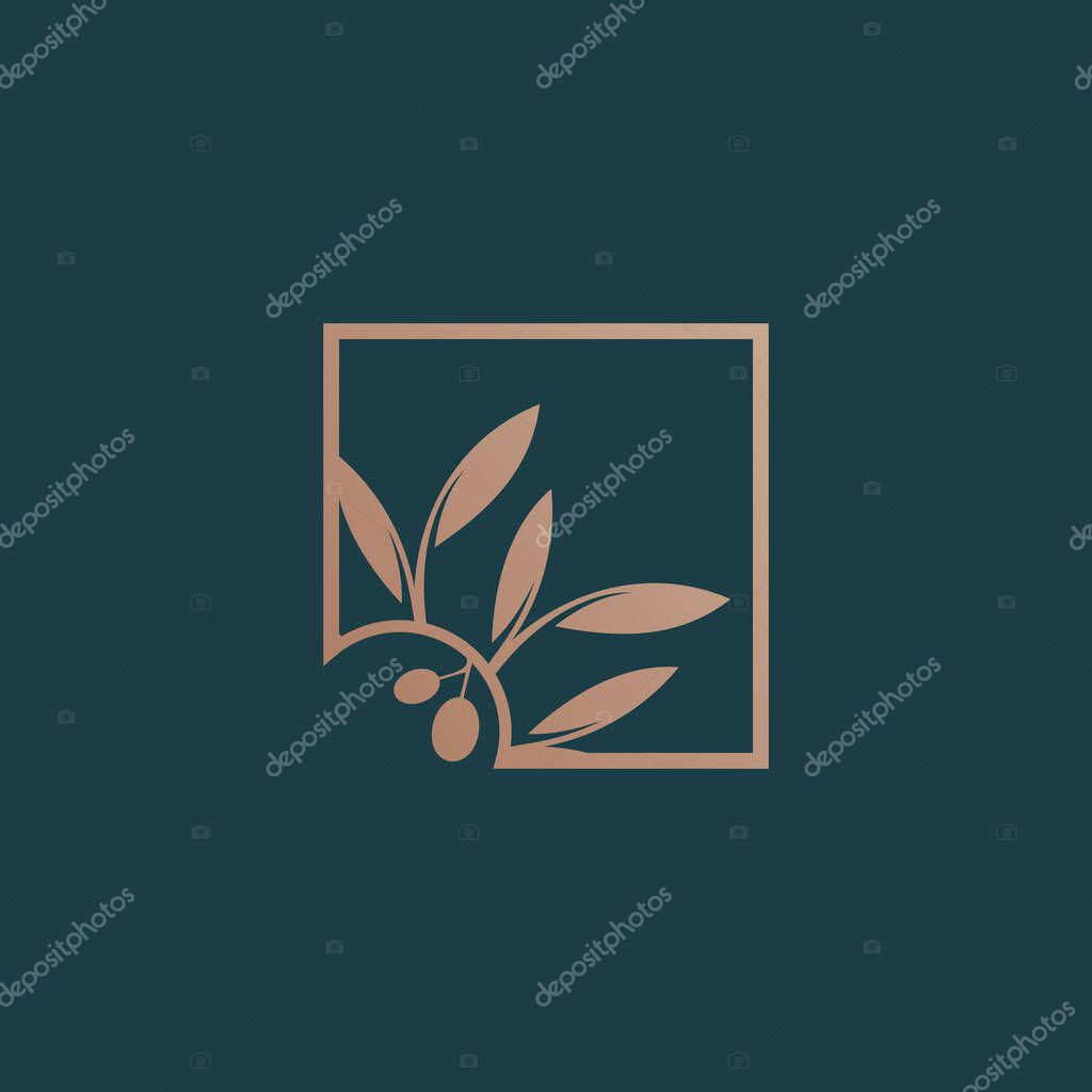 Olive logo design icon element vector with creative modern concept