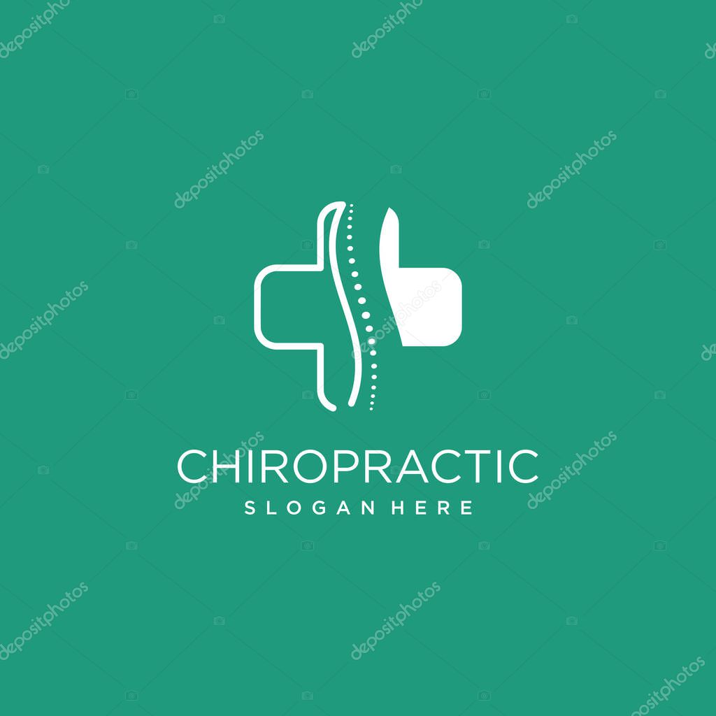 Chiropractic logo design element with creative modern concept