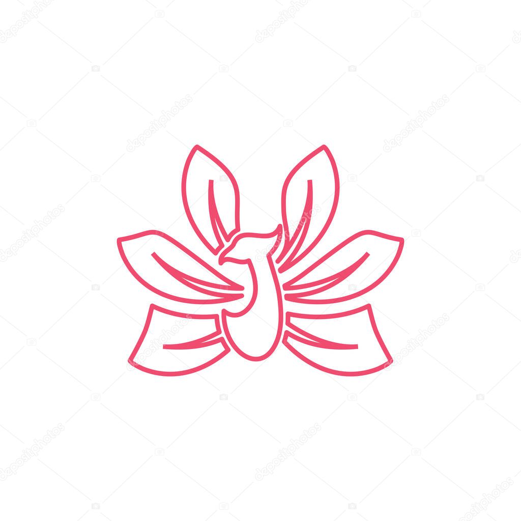 Peacock design element vector with modern creative concept idea