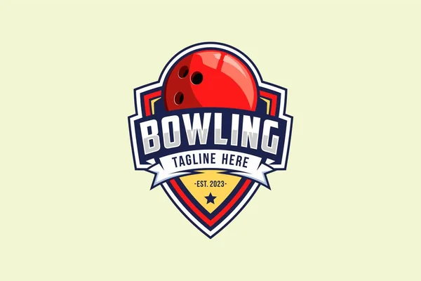 Professionelle Bowling Turnier Abzeichen Logo Design — Stockvektor