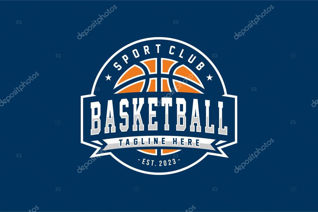 Basketball club logo. Basketball club emblem, design template