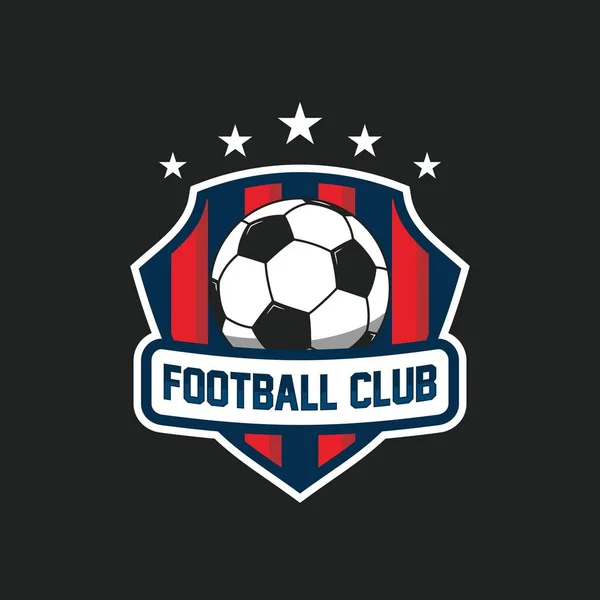 Fußball Logo Oder Fußballklub Unterzeichnen Abzeichen Design Des Fußballlogos — Stockvektor