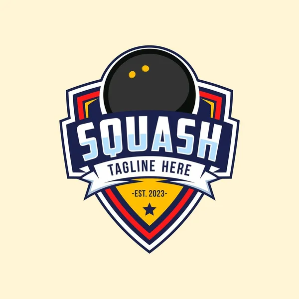 Logotipo Crachá Squash Estilo Moderno Ilustração Vetorial — Vetor de Stock
