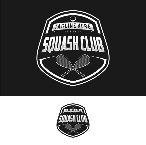 Logotipo Crachá Squash Estilo Moderno Ilustração Vetorial — Vetor de Stock