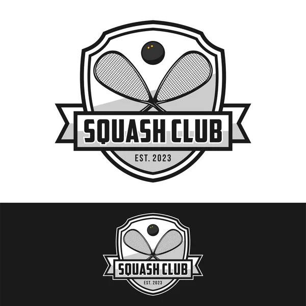 Logo Squash Badge Estilo Moderno Ilustración Vectorial — Vector de stock