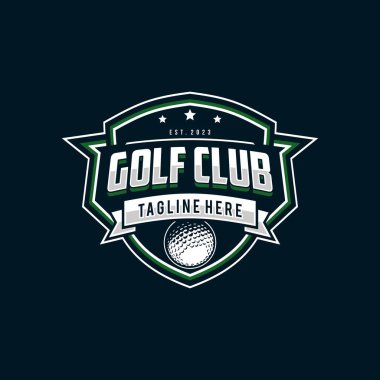 Golf kulübü için golf logosu tasarım vektör çizimi