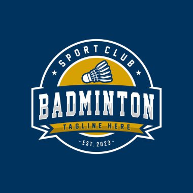 Badminton rozet logo vektör illüstrasyonu modern tarzda