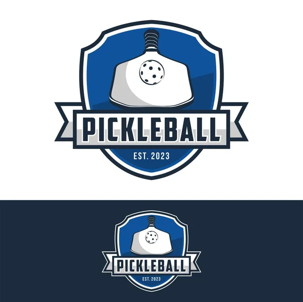 Pickleball Emblema Logotipo Emblema Ilustração Vetor Etiqueta Esportiva Para Clube — Vetor de Stock