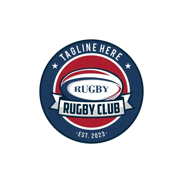 Rugby logosu tasarım vektör şablonu, rugby kulübü amblemi çizimi