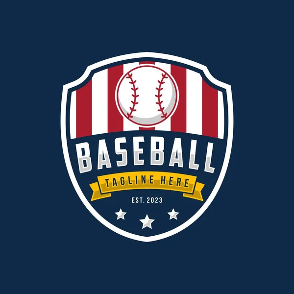 Beyzbol Kulübü Için Beysbol Logosu Tasarımı Beysbol Logosu Illüstrasyonu — Stok Vektör