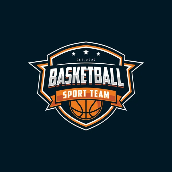 Design Des Logos Des Basketballclubs Illustration Zum Emblem Des Basketballclubs — Stockvektor