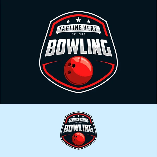 Bowling Logo Vektor Illustration Bowling Turnier Abzeichen Logo Design — Stockvektor