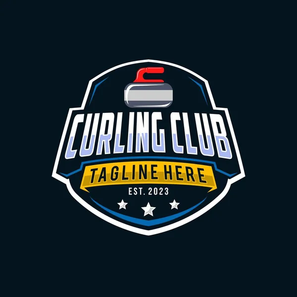 Logotipo Curling Para Curling Equipe Esportiva Curling Esporte Com Pedra — Vetor de Stock