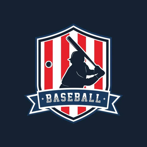 Plantilla Béisbol Logotipo Diseño Vector Ilustración Para Club Béisbol — Vector de stock