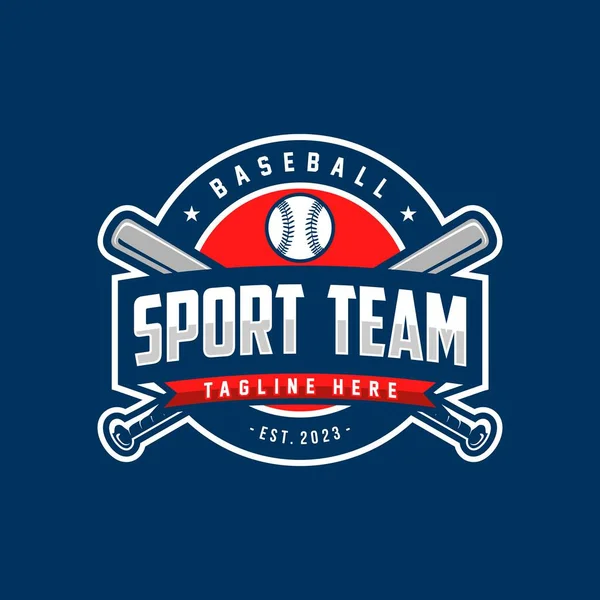 Beyzbol kulübü için beysbol şablonu logo tasarımı vektör çizimi