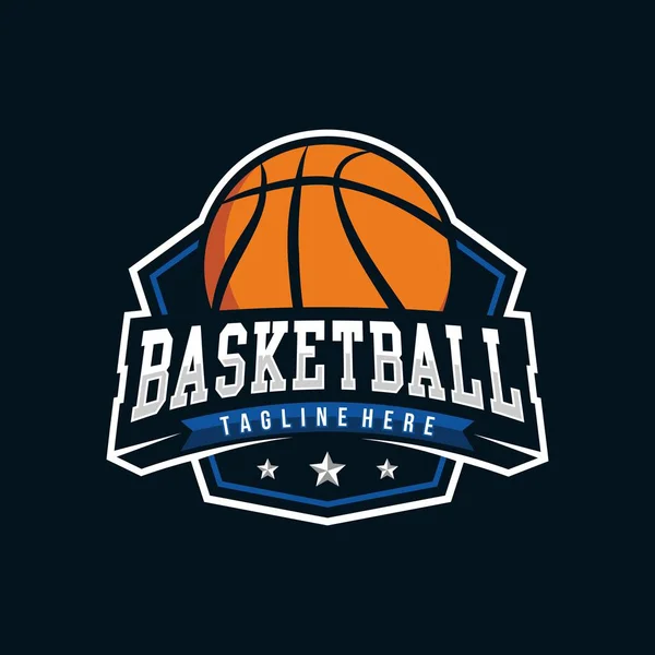 Das Logo Des Basketballclubs Illustration Zum Emblem Des Basketballclubs — Stockvektor
