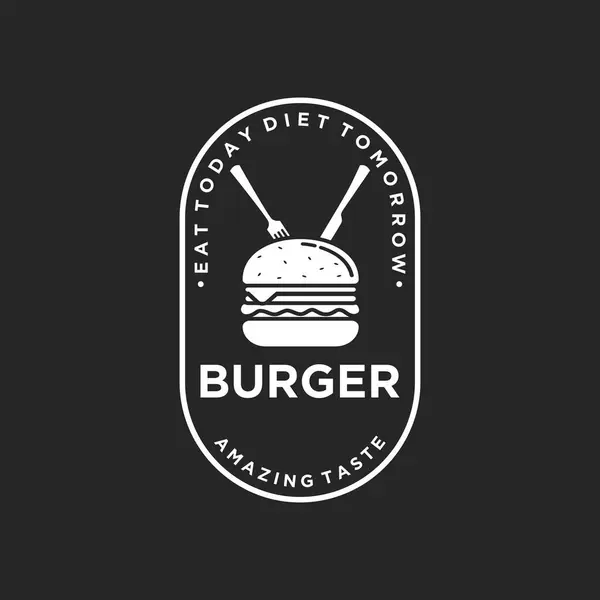 Burger Logo Illustration Burger Shop Label Vector Logo Stempel Burger — Stockvektor