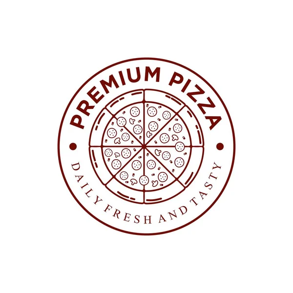 Векторная Иллюстрация Логотипа Пиццы Шаблон Логотипа Пиццы Векторная Эмблема Кафе — стоковый вектор