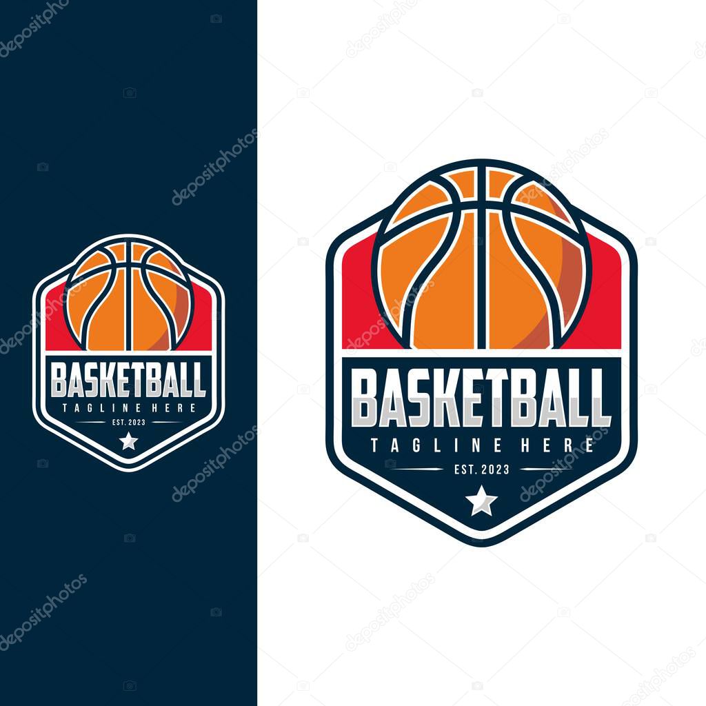 Basketball club logo vector design. Basketball club emblem illustration