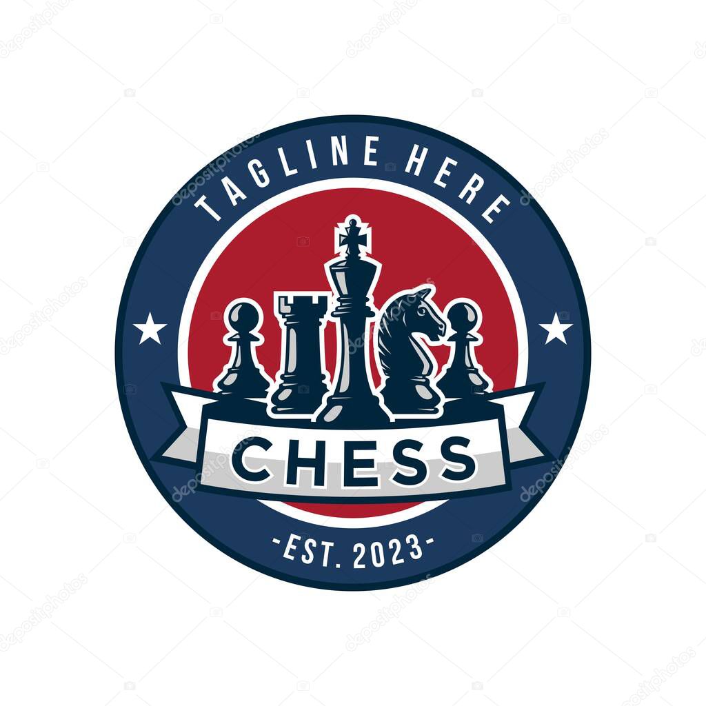 Chess logo vector illustration, template logo design for chess club