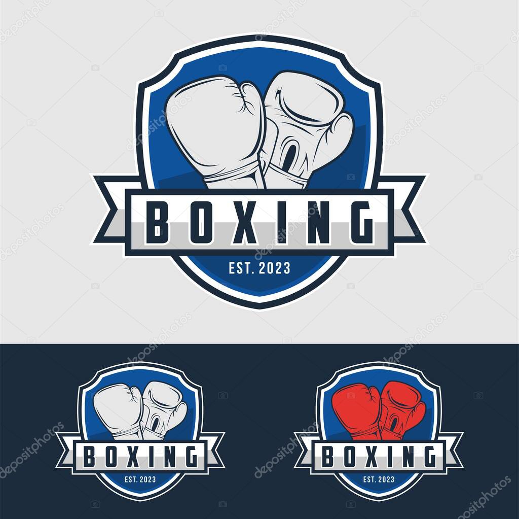 Boxing logo vector illustration, Boxing emblem design template