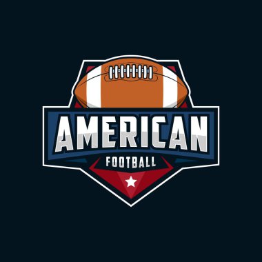 American Football Sports logosu ve rozeti, Amerikan futbolu logosu illüstrasyonu