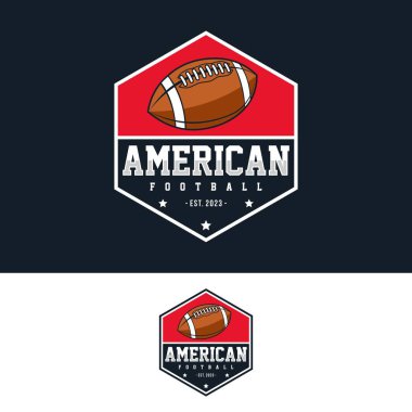 American Football Sports logosu ve rozeti, Amerikan futbolu logosu illüstrasyonu