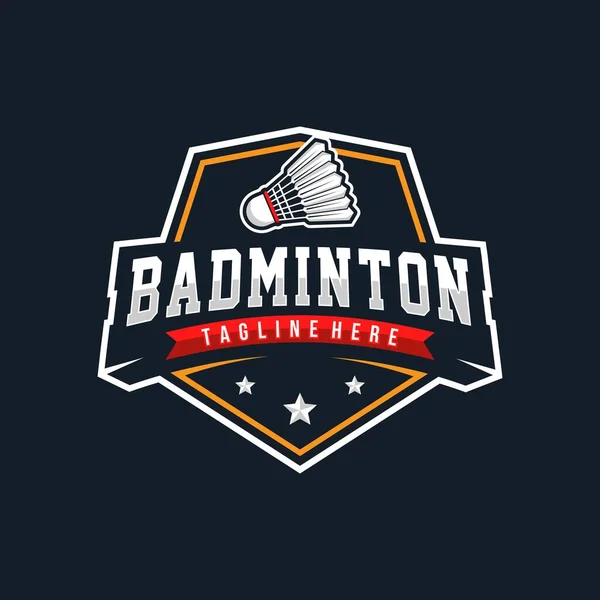 Badminton Clube Logo Template Badminton Torneios Logótipo Conceito Ilustração Abstrata — Vetor de Stock