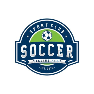 Futbol Logosu ya da futbol kulübü rozeti. Futbol logosu vektör tasarımı çizimi