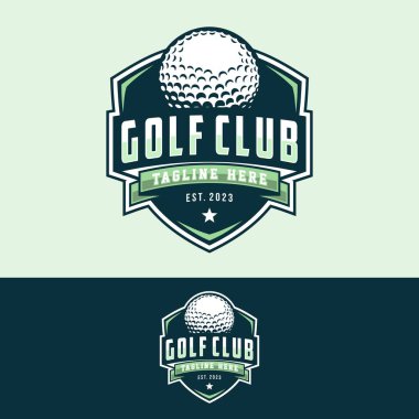 Golf kulübü için golf logosu vektör şablonu tasarımı çizimi