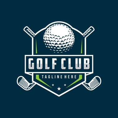 Golf kulübü için golf logosu vektör şablonu tasarımı çizimi