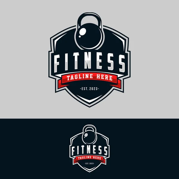 Illustration Vectorielle Logo Gymnase Emblèmes Étiquettes Fitness Modèle Design — Image vectorielle