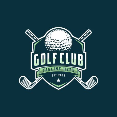 Golf kulübü için golf logosu vektör şablonu tasarımı çizimi