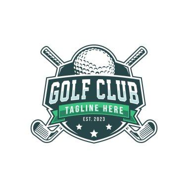 Golf kulübü için golf logosu vektör şablonu tasarımı çizimi
