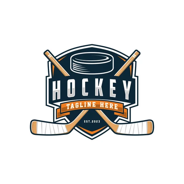 Hockey Logo Badge Emblem Sports Label Vector Illustration Hockey Club — Stock Vector