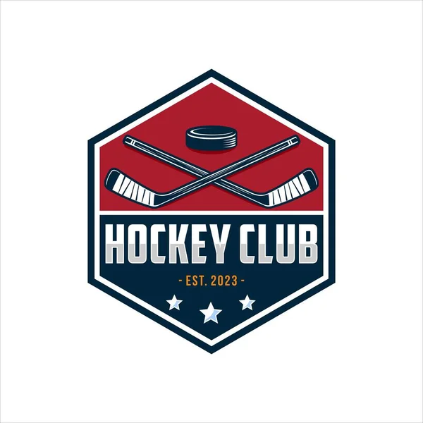 Emblème Logo Hockey Illustration Vectorielle Label Sportif Pour Club Hockey — Image vectorielle