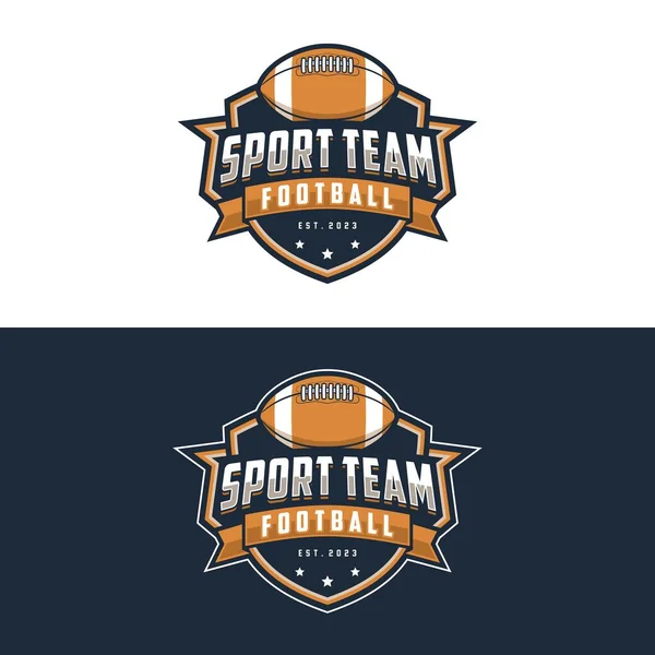 Futebol Americano Logotipo Esportes Crachá Ilustração Vetor Logotipo Futebol Americano — Vetor de Stock