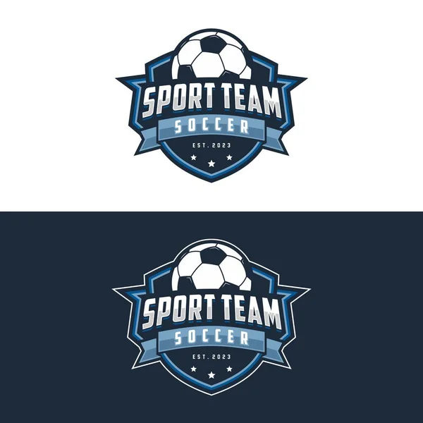 Futbol Logosu ya da futbol kulübü rozeti. Futbol logosu vektör tasarımı çizimi