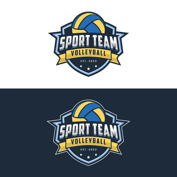 Voleybol kulübü için voleybol logosu tasarımı vektör çizimi