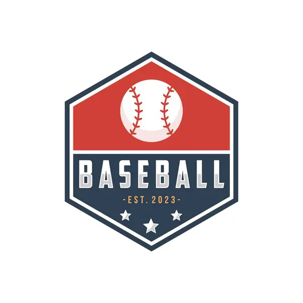 Insigne Baseball Logo Sportif Identité Équipe Illustration Vectorielle Baseball — Image vectorielle
