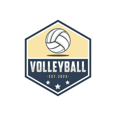 Voleybol kulübü için voleybol logosu tasarımı vektör çizimi