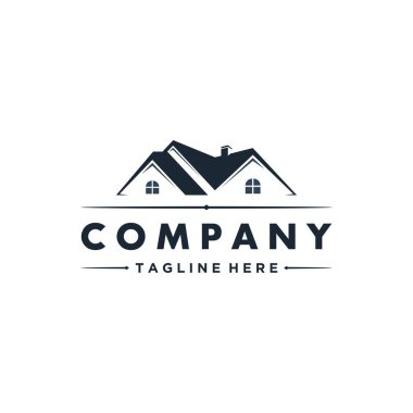 Ev logosu tasarımı. Gayrimenkul, emlak ve emlak logosu kavramı. ev çatısı simgesi, emlak logosu, çatı inşaat logosu