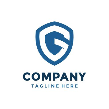 İş Muhafızlarınız için G Kalkanı logo tasarım vektörü, Garanti Dev Etiket Amblem Rozet logo çizimi çizimi