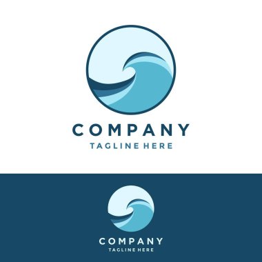 Modern basit okyanus dalgası kartal özelliği logo ikonu vektörü, okyanus dalgası veya kartal logosu şablonu