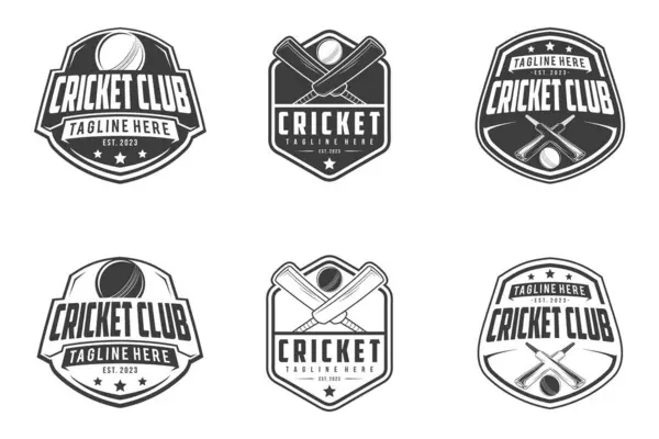 Emblema Emblema Emblema Emblema Logotipo Críquete Projeto Esporte Equipe Críquete Ilustração De Stock