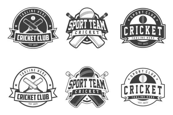 Emblema Emblema Emblema Emblema Logotipo Críquete Projeto Esporte Equipe Críquete Ilustrações De Stock Royalty-Free