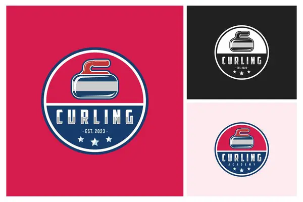 Curling Logotipo Vetor Ilustração Vector Esporte Logotipo Curling Com Curling Ilustração De Stock