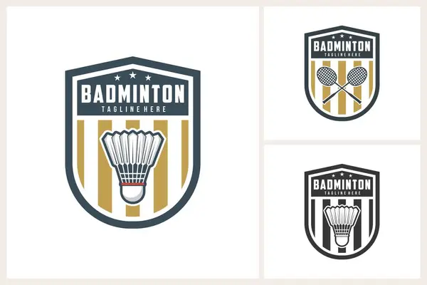 stock vector Badminton logo sport team identity, badminton vector illustration template, badminton logo design template, badminton team emblem style, badminton tournament logo design vector illustration