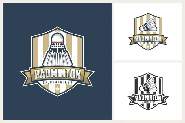 stock vector Badminton logo sport team identity, badminton vector illustration template, badminton logo design template, badminton team emblem style, badminton tournament logo design vector illustration